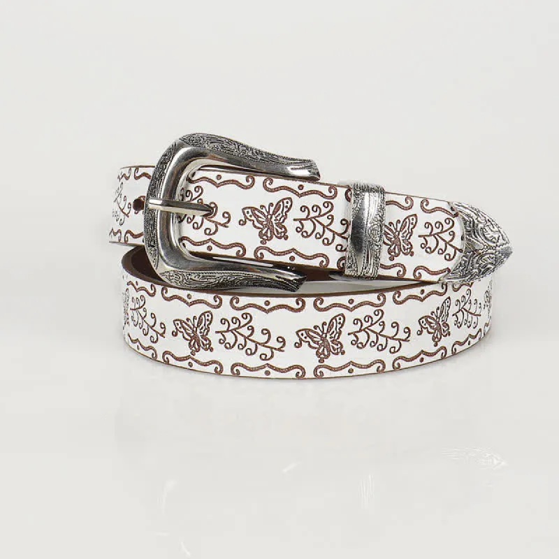 Women's Fairycore Printed Butterfly Thin Leather Belt sold by FloralTrip