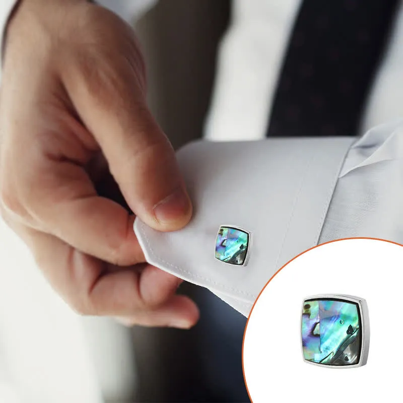 Men's Colorful Abalone Shell Stone Shirt Cufflinks sold by FloralTrip product image thumbnail 4