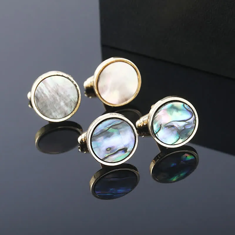 Men's Colorful Abalone Shell Stone Shirt Cufflinks sold by FloralTrip