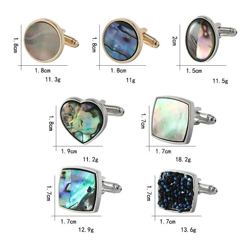 Men's Colorful Abalone Shell Stone Shirt Cufflinks sold by FloralTrip product image thumbnail 5