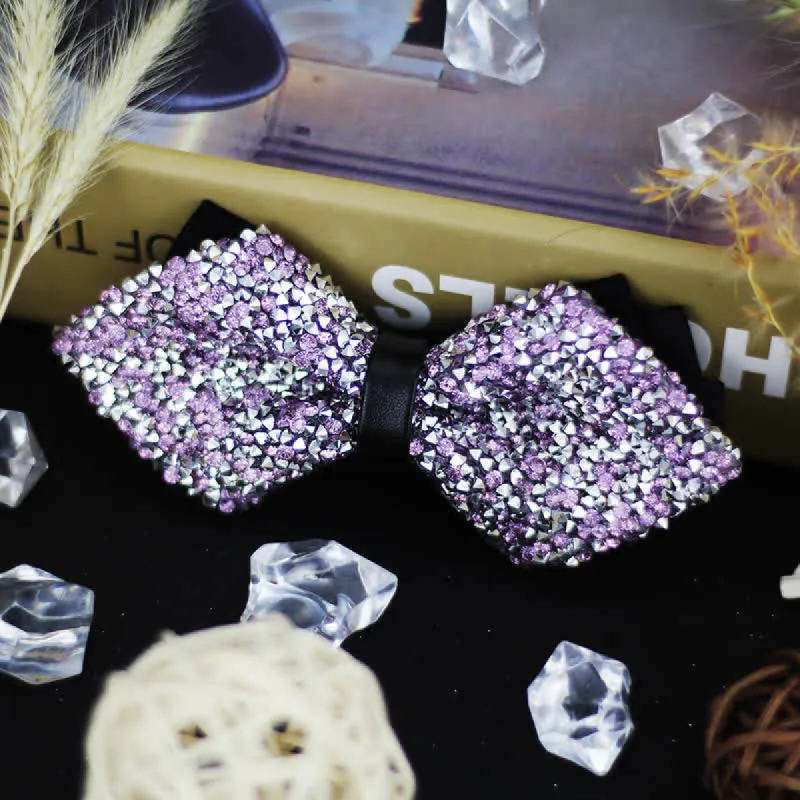 Men's Sparkle Rhinestone Double Layered Pointy Bow Tie sold by FloralTrip