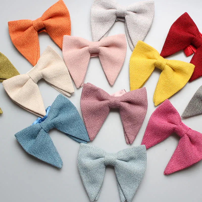 Men's Weave Linen Cotton Oversized Pointed Bow Tie sold by FloralTrip