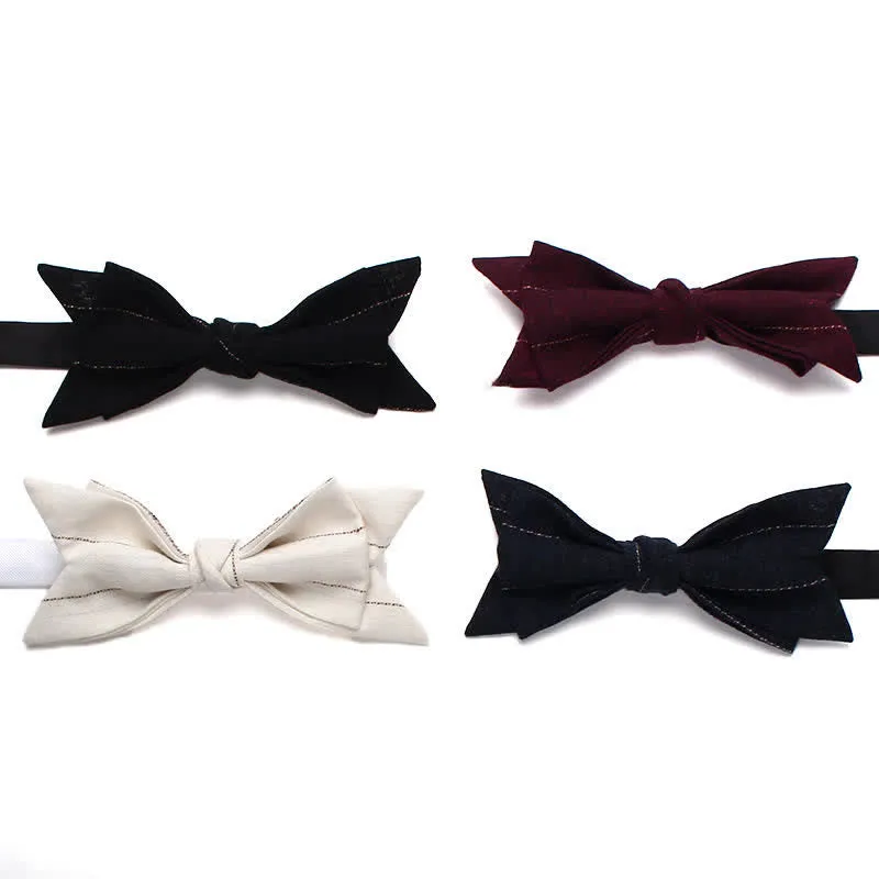 Men's Casual Striped Pointed Shape Wedding Bow Tie sold by FloralTrip product image thumbnail 3