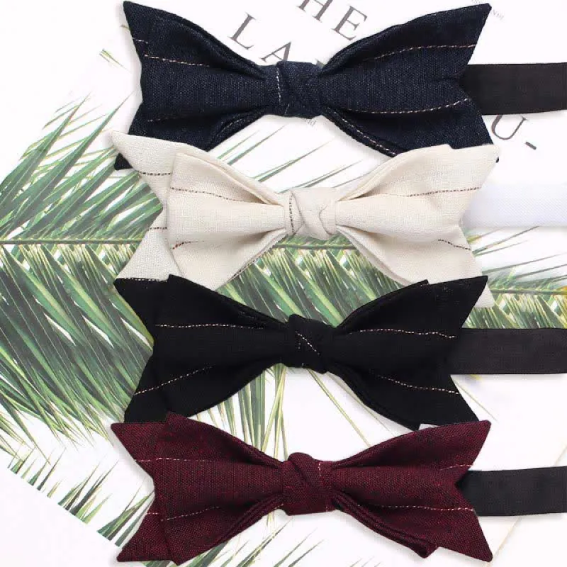 Men's Casual Striped Pointed Shape Wedding Bow Tie sold by FloralTrip