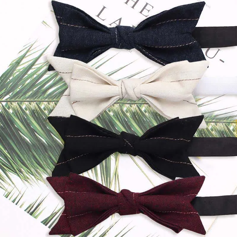 Men's Casual Striped Pointed Shape Wedding Bow Tie sold by FloralTrip