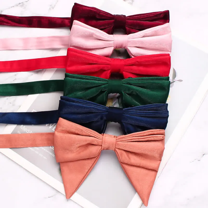 Men's Gloss Fabric Double Layered Oversized Pointed Bow Tie sold by FloralTrip