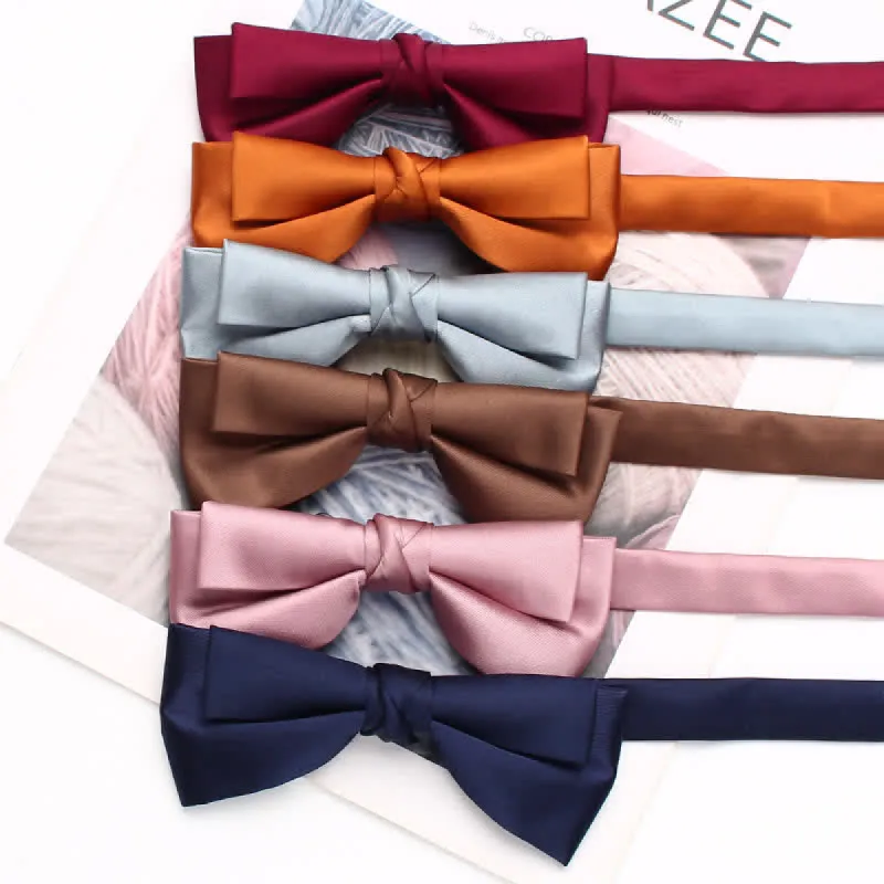 Men's Stylish Solid Color Unique Double Layered Bow Tie sold by FloralTrip