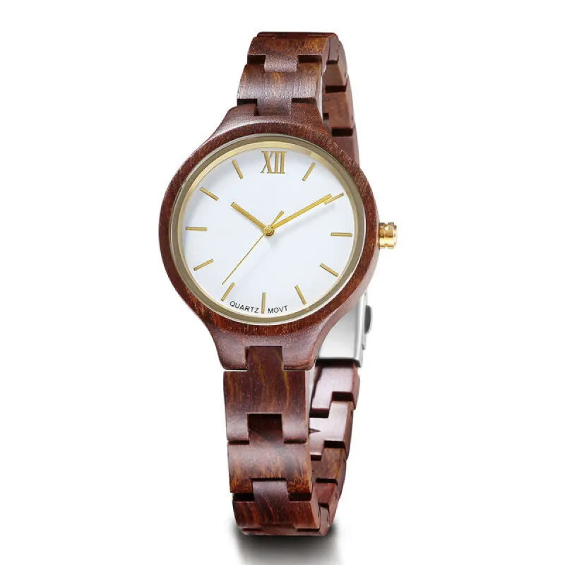 Women's Luxury Natural Wood Thin Strap Wooden Watch sold by FloralTrip