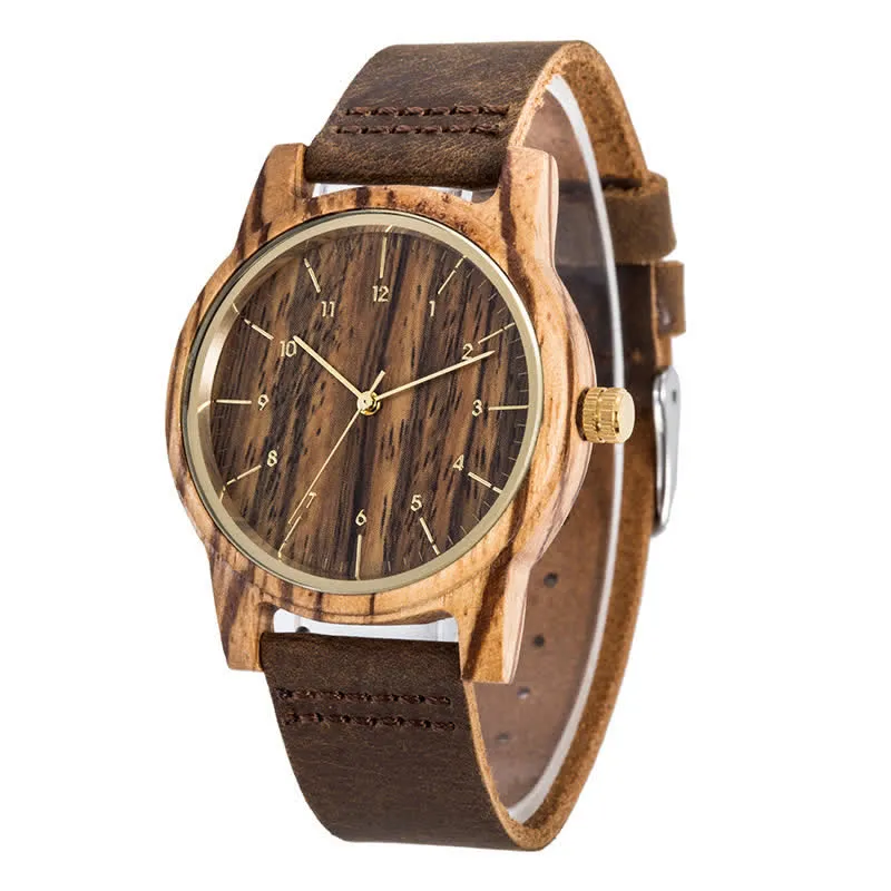 Men's Chic Leather Strap Lightweight Wooden Watch sold by FloralTrip