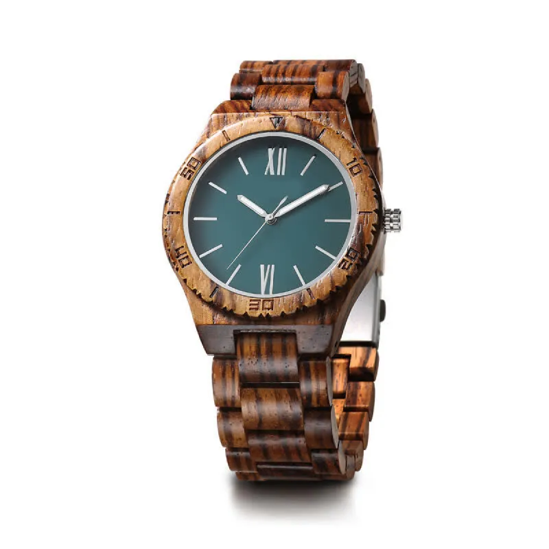 Men's Roman Numerals Quartz Natural Wooden Watch sold by FloralTrip