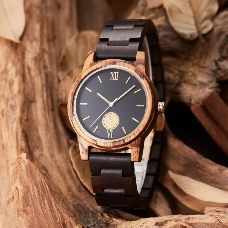 Men's Black Dial Quartz Movement Wooden Watch sold by FloralTrip