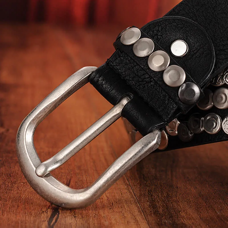 Women's Stylish Metal Plate Studded Leather Belt sold by FloralTrip product image thumbnail 4