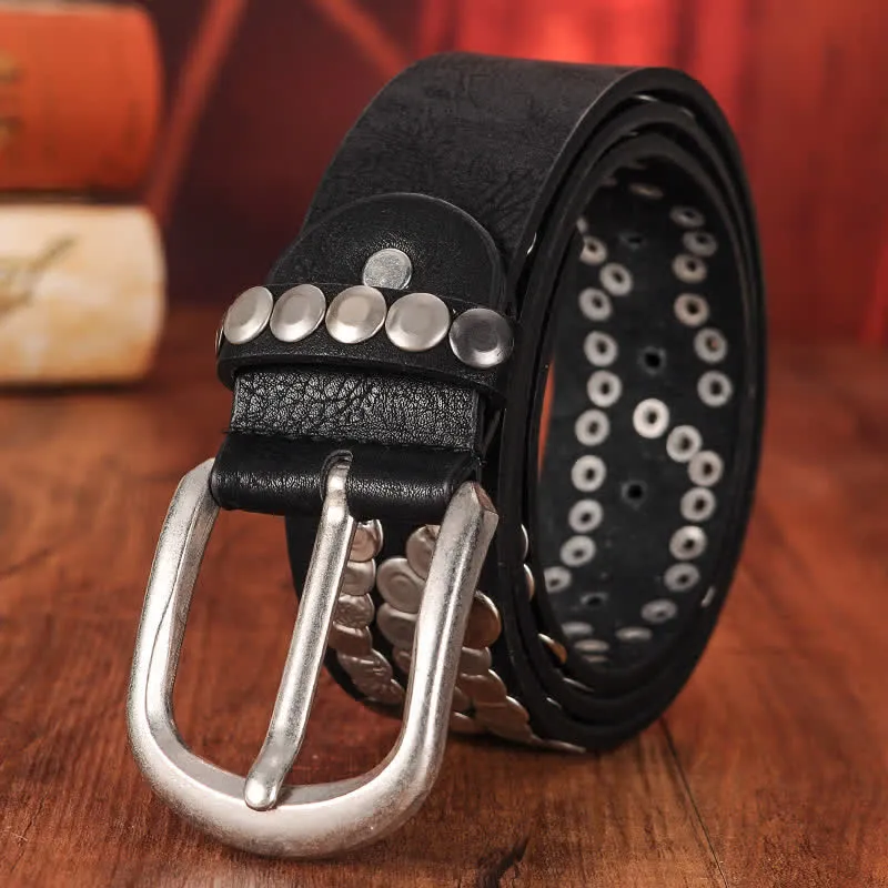 Women's Stylish Metal Plate Studded Leather Belt sold by FloralTrip product image thumbnail 2