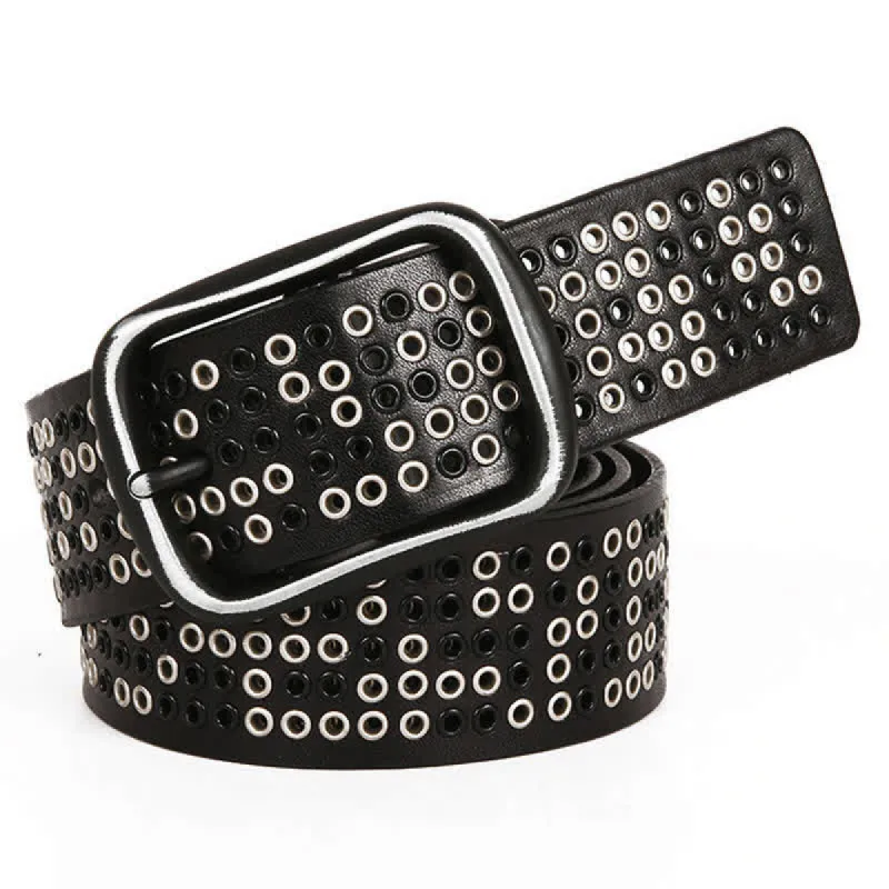 Unisex Studded Heavy Metal Cowboy Punk Leather Belt sold by FloralTrip