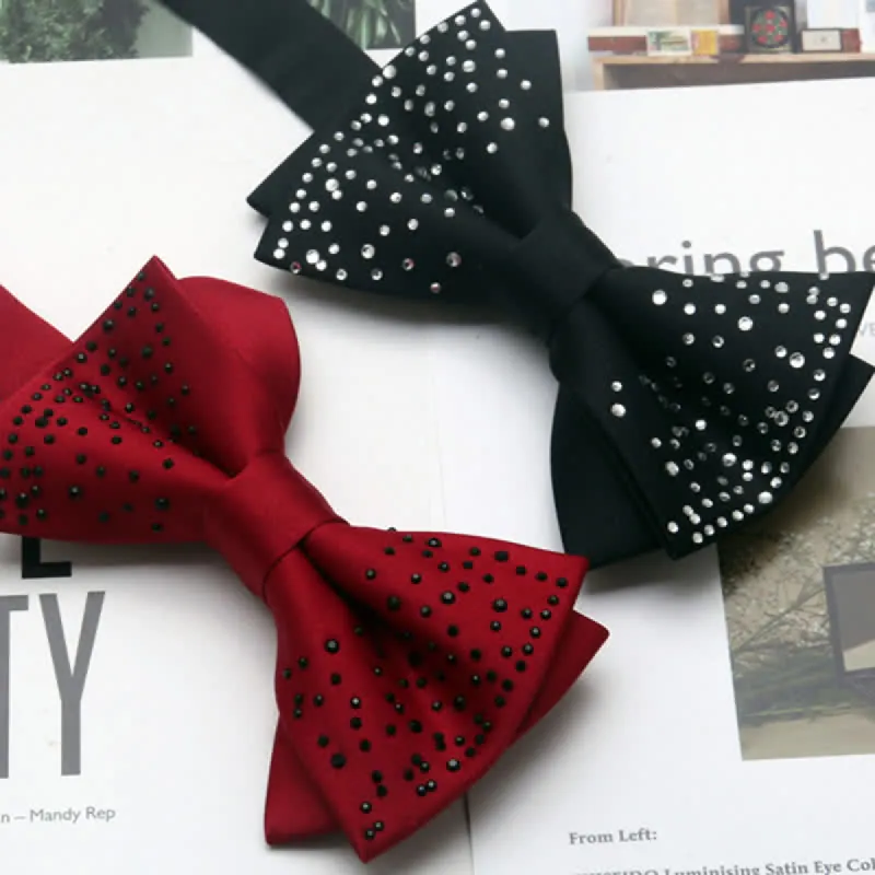 Men's Double Layer Beads Sparkly Evening Bow Tie sold by FloralTrip