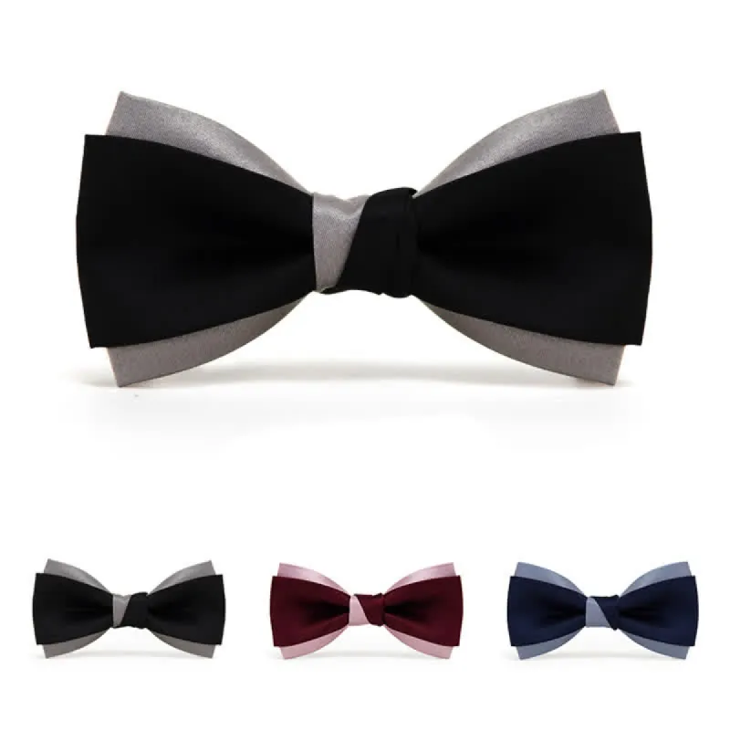 Men's Contrast Color Double Layered Bow Tie sold by FloralTrip