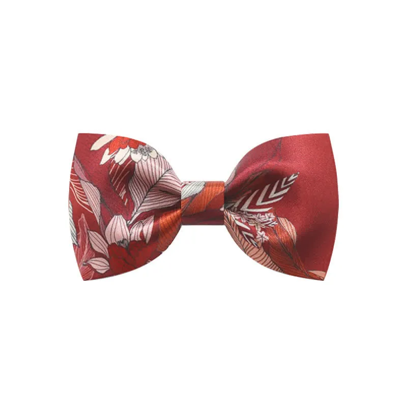 Men's Red Flower Printed Wedding Bow Tie sold by FloralTrip