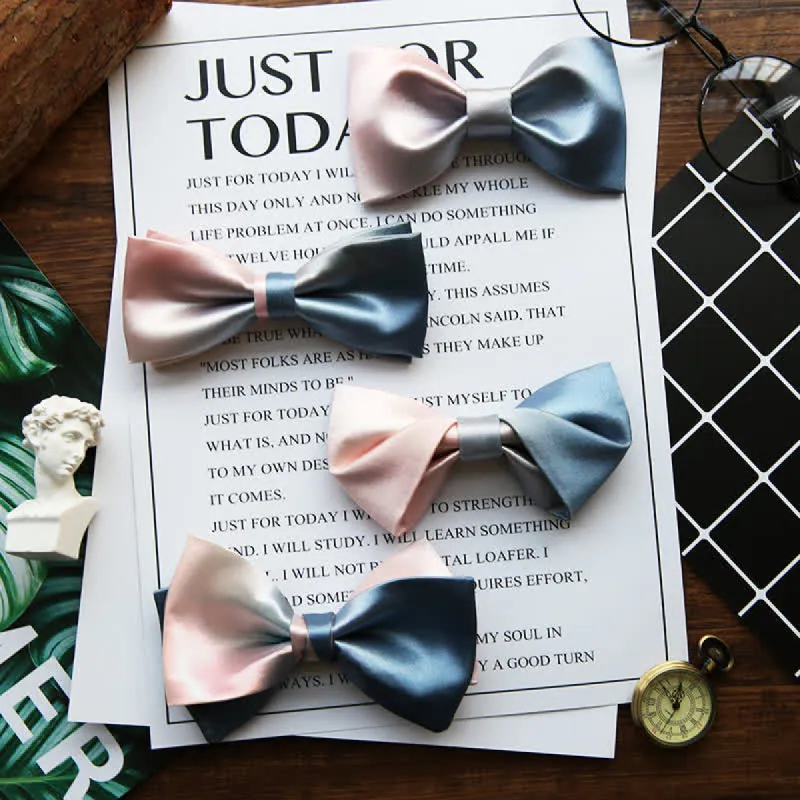 Men's Pink & Blue Color Gradient Bow Tie sold by FloralTrip