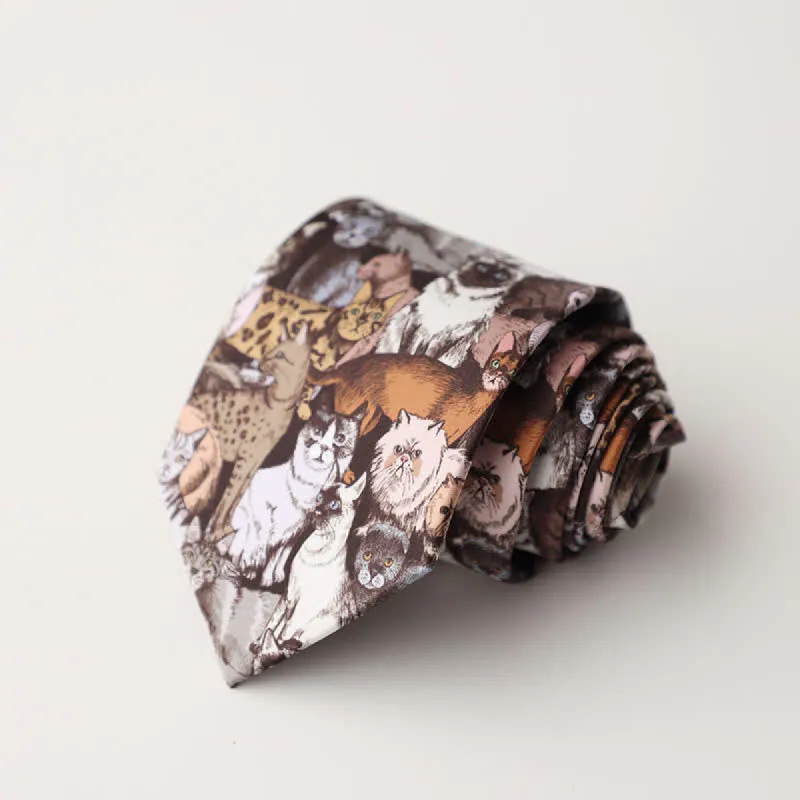 Men's Floral Animal Garden Scene Pattern Necktie sold by FloralTrip