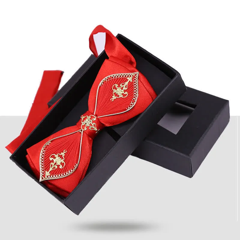 Men's Wedding Golden Floral Branch Bird Bow Tie sold by FloralTrip product image thumbnail 4