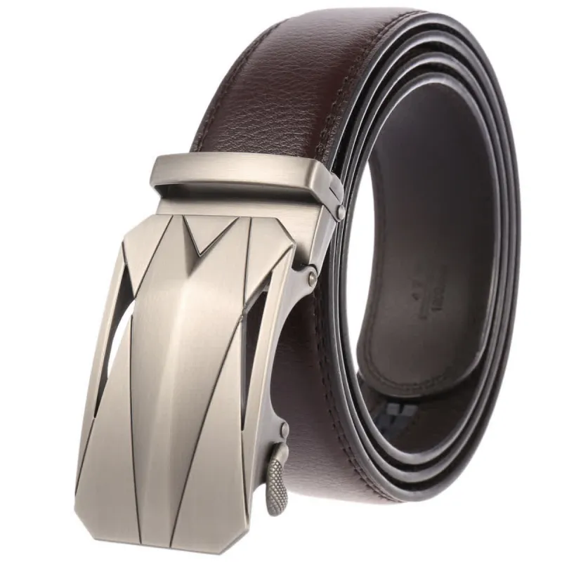 Men's Formal Daily Outdoor Automatic Buckle Leather Belt sold by FloralTrip