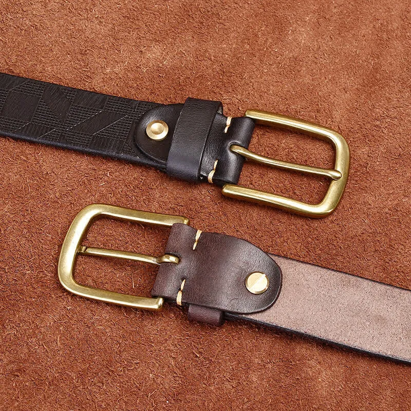 Men's Laser Engraving Diamond Pattern Leather Belt sold by FloralTrip product image thumbnail 3