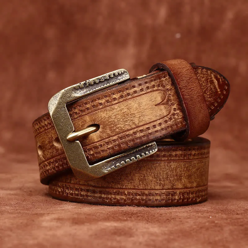 Men's Retro Distressed Casual Jean Leather Belt sold by FloralTrip