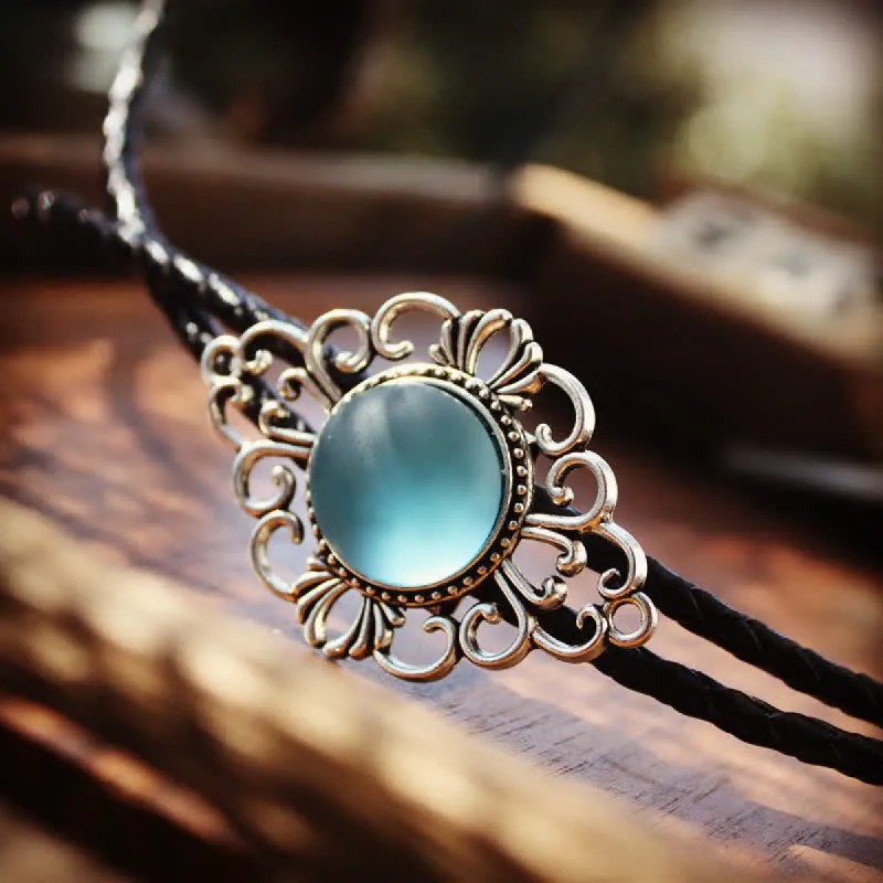 Artsy Faux Coloured Glaze Pendant Bolo Tie sold by FloralTrip