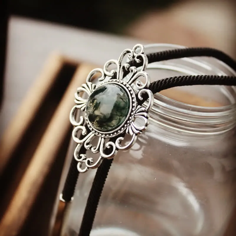 Unique Art Stone Medallion Pendant Bolo Tie sold by FloralTrip