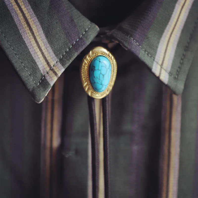 Western Vintage Oval Turquoise Pendant Bolo Tie sold by FloralTrip