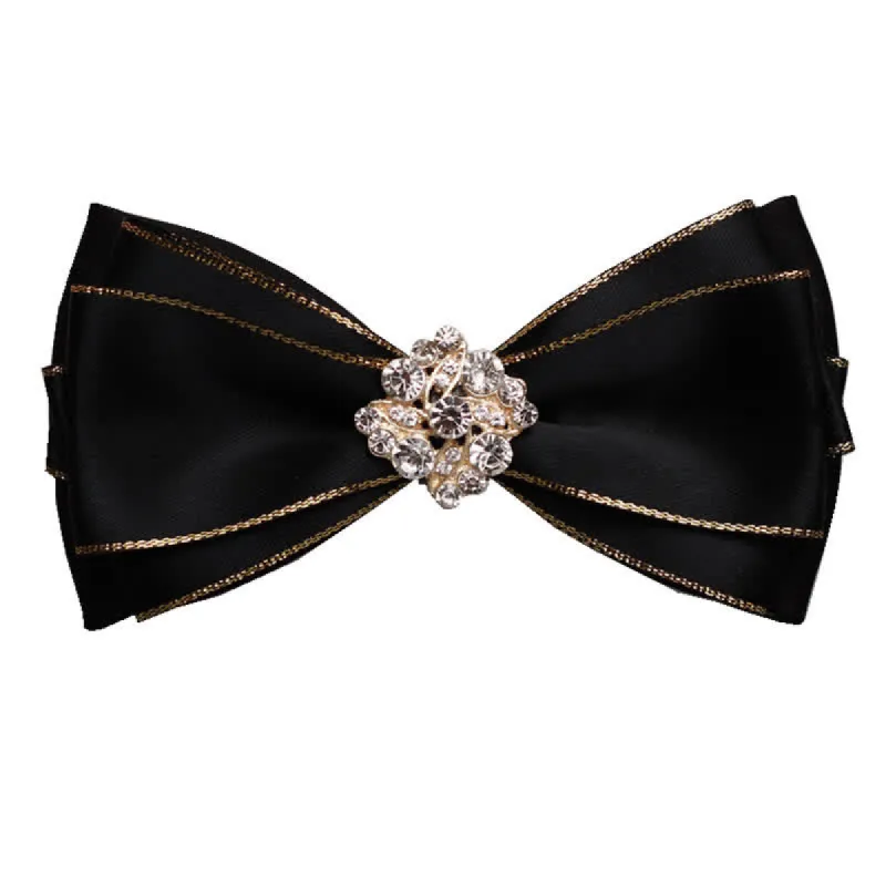 Men's Rhinestone Flower Golden Edge Bow Tie sold by FloralTrip