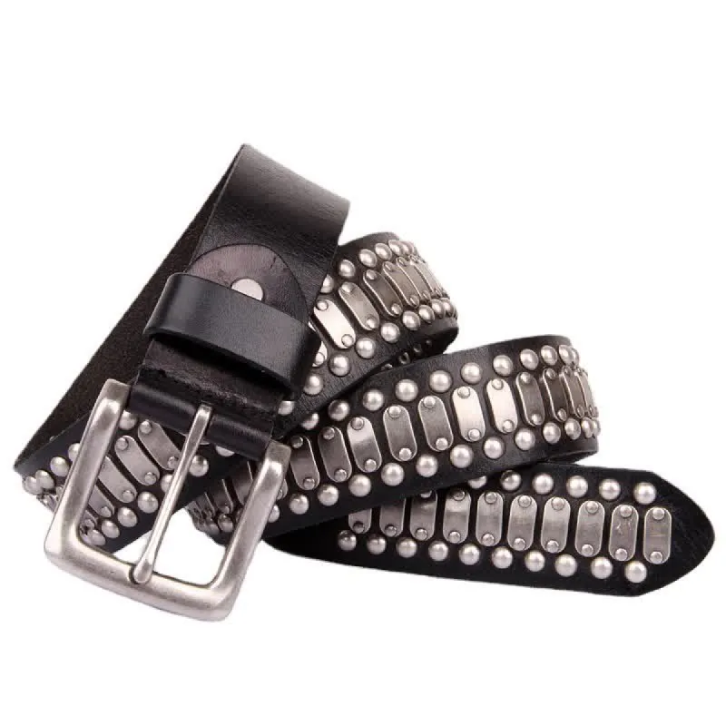Casual Cool Metal Rock Rivet Studded Leather Belt sold by FloralTrip
