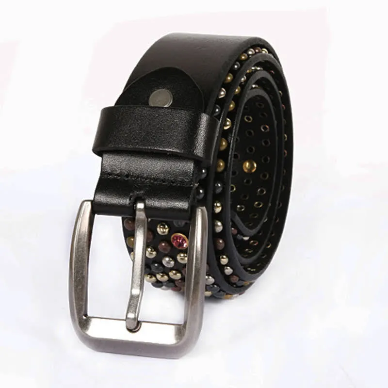 Stylish Nailheads Rhinestone Studded Rivet Leather Belt sold by FloralTrip product image thumbnail 3