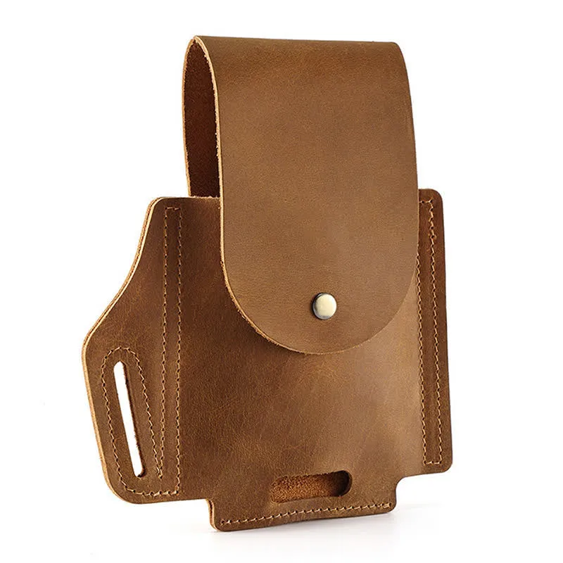 Outdoor Phone Pocket Tactical Sheath Leather Belt Bag sold by FloralTrip product image thumbnail 3