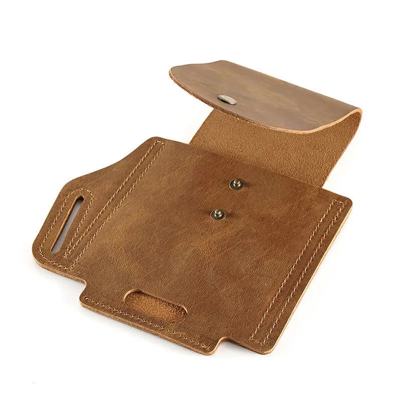 Outdoor Phone Pocket Tactical Sheath Leather Belt Bag sold by FloralTrip product image thumbnail 4