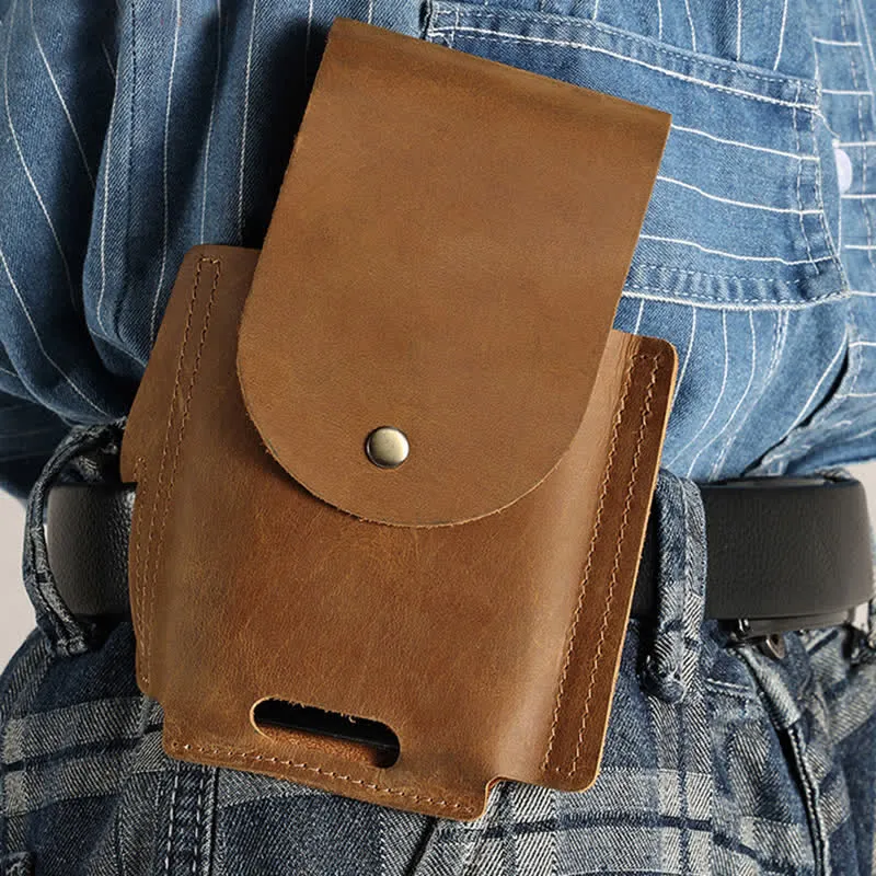 Outdoor Phone Pocket Tactical Sheath Leather Belt Bag sold by FloralTrip