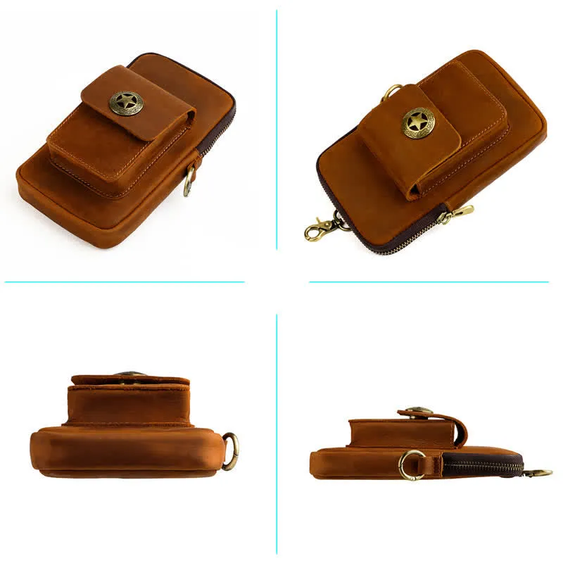 Travel Cell Phone Cigarette Case Leather Belt Bag sold by FloralTrip product image thumbnail 5