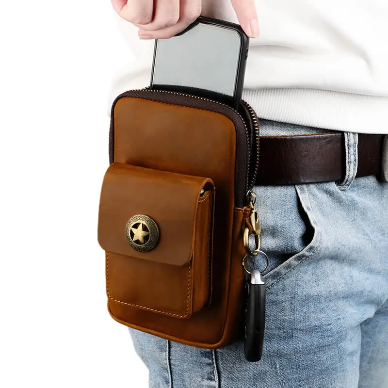 Travel Cell Phone Cigarette Case Leather Belt Bag sold by FloralTrip product image thumbnail 4