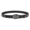 Men's Ethnic Carved Flower & Lion Head Rivet Leather Belt sold by FloralTrip