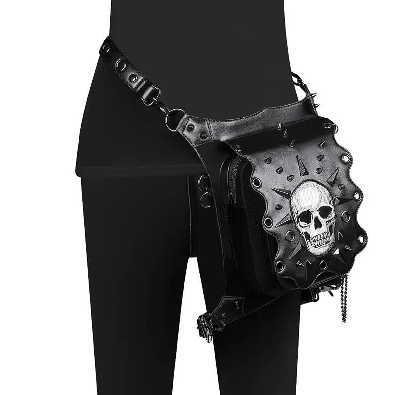Gothic Style Skull Steampunk Shoulder Waist Leg Bag sold by FloralTrip