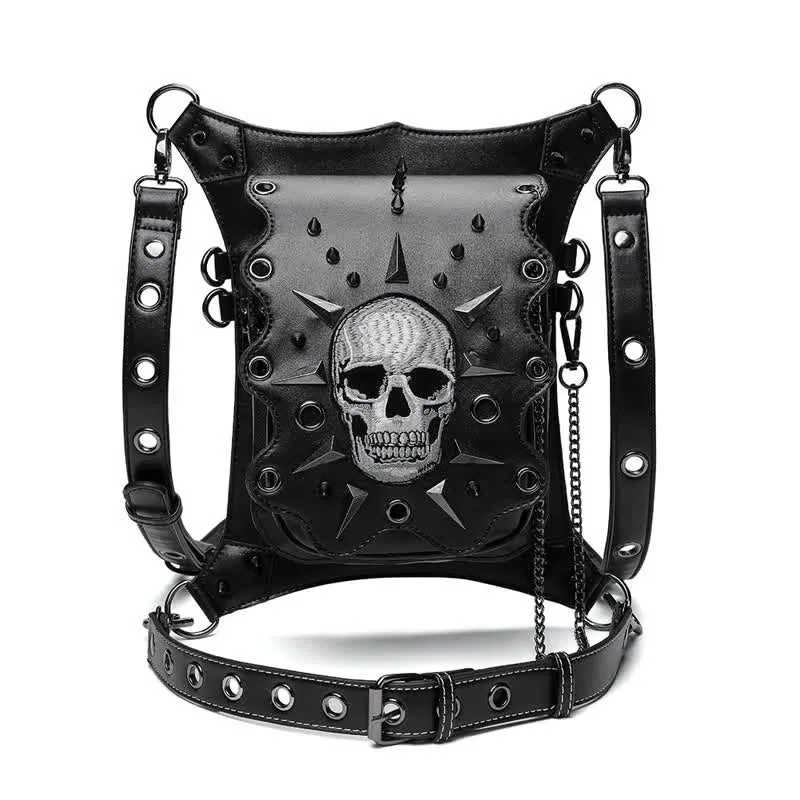 Gothic Style Skull Steampunk Shoulder Waist Leg Bag sold by FloralTrip product image thumbnail 2