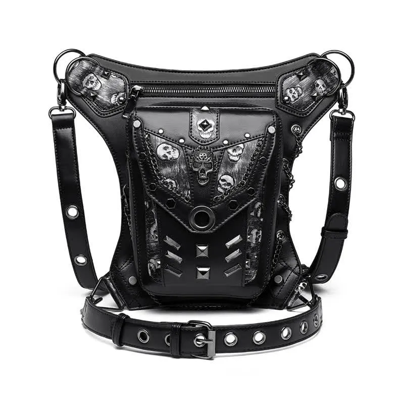 Skull Studs Decoration Steampunk Chain Waist Leg Bag sold by FloralTrip product image thumbnail 2