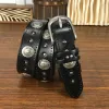 Punk Rock Heavy Metal Rvet Studded Leather Belt sold by FloralTrip