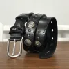 Punk Rock Heavy Metal Rvet Studded Leather Belt sold by FloralTrip