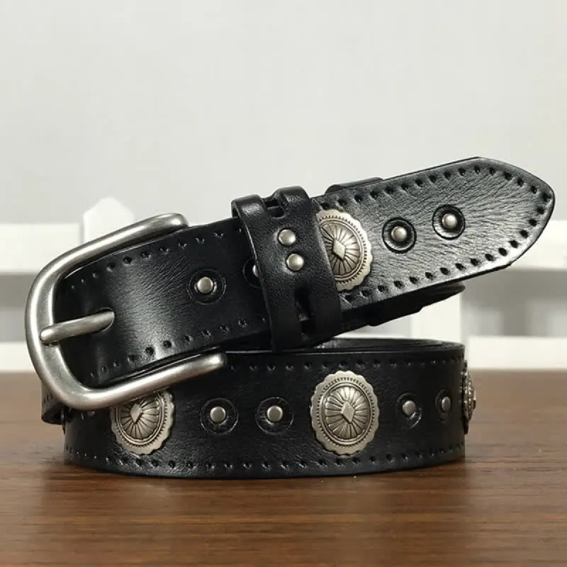 Punk Rock Heavy Metal Rvet Studded Leather Belt sold by FloralTrip