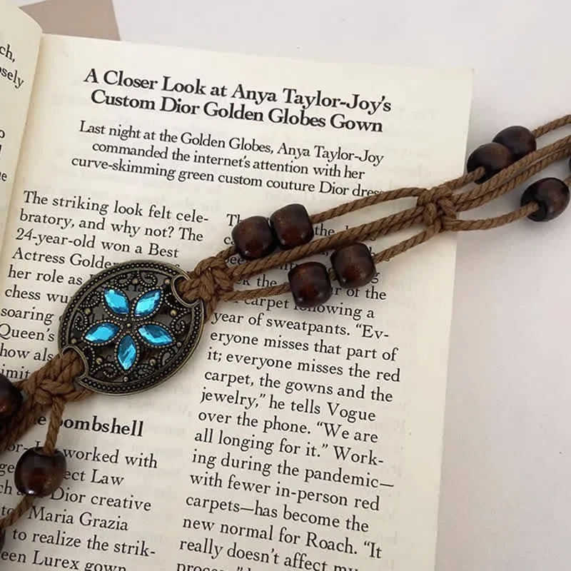 Women's Gemstone Wood Beads Boho Braided Waist Rope Belt sold by FloralTrip product image thumbnail 4