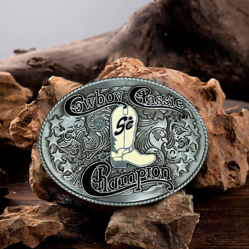 Men's DIY Cowboy Classic Champion Boots Leather Belt sold by FloralTrip