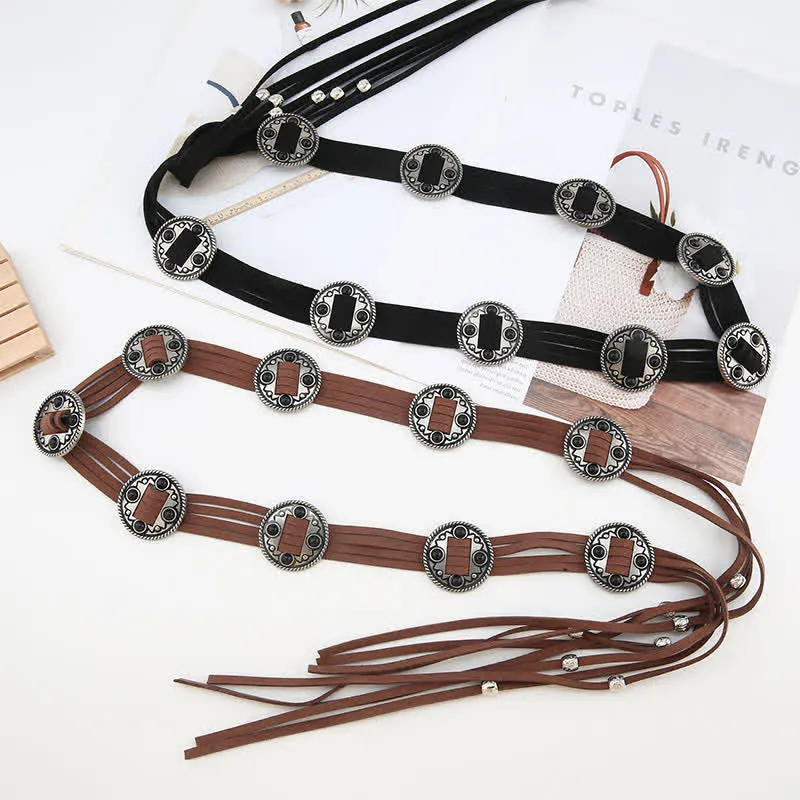 Women's Ethnic Cinch Bohemia Braided Waist Rope Belt sold by FloralTrip product image thumbnail 2