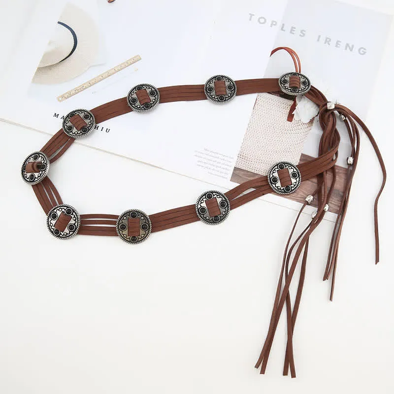 Women's Ethnic Cinch Bohemia Braided Waist Rope Belt sold by FloralTrip product image thumbnail 4