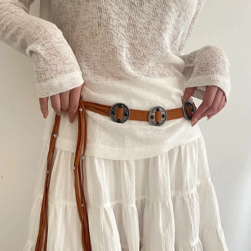 Women's Ethnic Cinch Bohemia Braided Waist Rope Belt sold by FloralTrip
